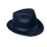 U.S. Toy H246 Black Felt Fedora Hat