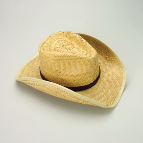 U.S. Toy H348 Rolled Brim Woven Straw Cowboy Hat