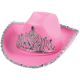 U.S. Toy H377 Pink Cowboy Hat with Tiara