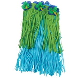 U.S. Toy HL349 Blue & Green Hula Skirt with Flowers - Child Size