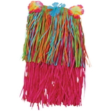 U.S. Toy HL350 Pink and Multi Color Hula Skirt with Flowers - Child Size