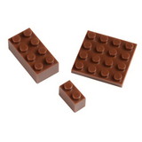 U.S. Toy HOM-BRICK-02 Block Mania Bricks - Brown