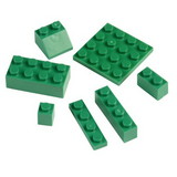U.S. Toy HOM-BRICK-10 Block Mania Bricks - Green