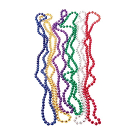 U.S. Toy JA501 Assorted Color Metallic 6mm Bead Necklaces