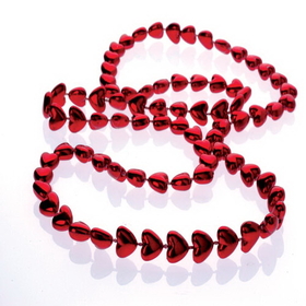 U.S. Toy JA653 Metallic Heart Bead Necklaces