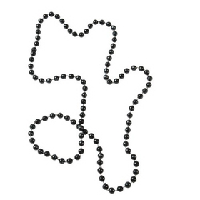 U.S. Toy JA851-01 Metallic Black Beads / 4-pc Hang Tag