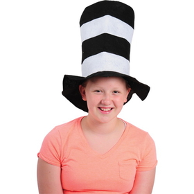 U.S. Toy KD10-52 Black and White Striped Stove Pipe Top Hat