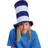 U.S. Toy KD10-69 Blue and White Striped Stove Pipe Top Hat