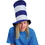U.S. Toy KD10-69 Blue and White Striped Stove Pipe Top Hat, Price/Each
