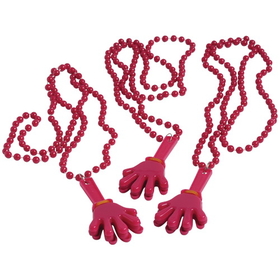 U.S. Toy KD40-17 Maroon Hand Clapper Beaded Necklaces