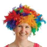 U.S. Toy OD334 Rainbow Feather Costume Wig