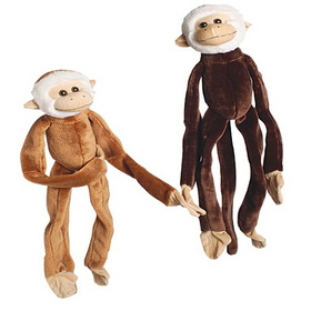 U.S. Toy SB364 Plush Natural Colored Hanging Monkeys