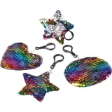 U.S. Toy SB656 Rainbow Sequins Clip Plush/6-Pc