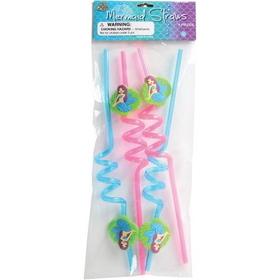 U.S. Toy TU255 Mermaid Straw/4-Pc