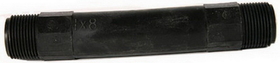 Dura DU10229 Nylon Nipple 1" MPT x 1" MPT x 8" length, black