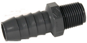 Dura DU10526 Schedule 40 PVC Straight Insert Adapters 1/2" MPT x 3/4" Hose Barb