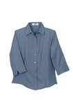 Vantage 1216 Women's Easy-Care 3/4 Sleeve French Twill Shirt - Imprinted