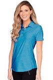 Greg Norman WNS9K478 Women's Play Dry Heather Solid Polo