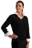 Greg Norman WNS9S420 Women's V-Neck Drop-Needle Sweater