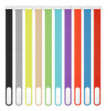 Muka 10 PCS Nylon Cable Tie Organizer Reusable Hook and Loop Cord Management Strap Label Writable Wire Tidy Strip