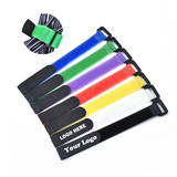 Muka Custom Reusable Fastening Cable Ties Personalized Hook and Loop Cable Tie Wraps Logo Printed, 6" X 1/2"