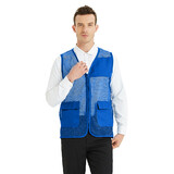 TOPTIE Adult Mesh Vest Zipper Supermarket Team Volunteer Uniform Vest