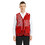 TOPTIE Custom Embroidered Adult Mesh Vest Zipper Supermarket Team Volunteer Uniform Vest - Red
