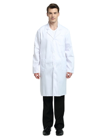 TOPTIE Unisex White Lab Coat Professional Doctor Long Sleeve Uniform Workwear