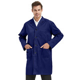 TOPTIE Unisex Scrubs Lab Coat Professional Doctor Uniform Workwear Long Sleeve Shop Coat