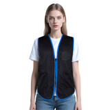 TOPTIE Supermarket Employee Volunteers Uniform Vest Unisex Zipper Front Breathable Mesh Waistcoat