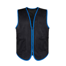TOPTIE Supermarket Employee Volunteers Vest Unisex Zipper Mesh Waistcoat with Two Pockets