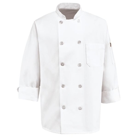 Red Kap 0423WH Eight Pearl-Button Chef Coat - White