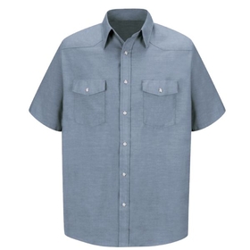 Red Kap SC24LB Short Sleeve Deluxe Western Style Shirt - Light Blue