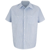 Red Kap SL20WB Short Sleeve Industrial Solid Work Shirt - Blue/White
