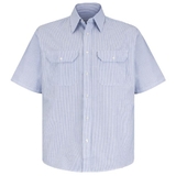 Red Kap SL60WB Short Sleeve Deluxe Uniform Shirt - White/Blue