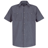 Red Kap Short Sleeve Microcheck Uniform Shirt - Sp20