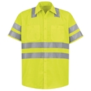 Red Kap SS24-2 Short Sleeve Hi-Visibility Work Shirt: Class 3 Level 2