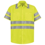 Red Kap SS24-2 Short Sleeve Hi-Visibility Work Shirt: Class 3 Level 2