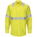 Red Kap SY14HV Long Sleeve Hi-Visibility Ripstop Work Shirt: Class 2 Level 2 - SY14