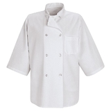 Red Kap 0404WH 1/2-Sleeve Chef Coat - White