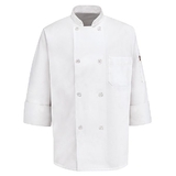 Chef Designs 0413WH Eight Pearl-Button Chef Coat - White