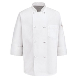 Red Kap 0414WH Eight Knot-Button Chef Coat - White