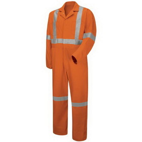 Red Kap Hi-Visibility Button-Front Coverall With CSA Compliant Reflective Trim