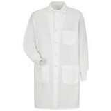 Red Kap KP72WH Unisex Interior Chest Pocket Specialized Cuffed Lab Coat - White