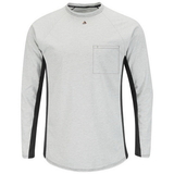 Bulwark MPS8GY Long Sleeve Fr Two-Tone Base Layer W/ Chest Pocket - <B><Font Color=#0033Ff>Cat 1</Font></B> Mps8