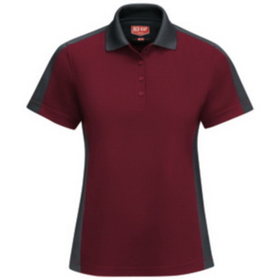 Red Kap SK53 Women&#39;s Short Sleeve Performance Knit Color-Block Polo - SK53