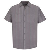 Red Kap Short Sleeve Industrial Stripe Work Shirt - Sp24