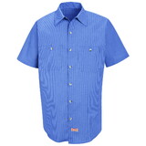 Red Kap Short Sleeve Geometric Micro-Check Work Shirt - Sp24