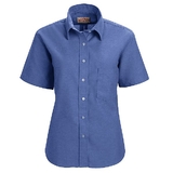 Red Kap SR65FB Women's Soft Collar Oxford Dress Shirt - Short Sleeve - French Blue