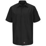 Red Kap SY20BK Short Sleeve Solid Crew Shirt, Black
